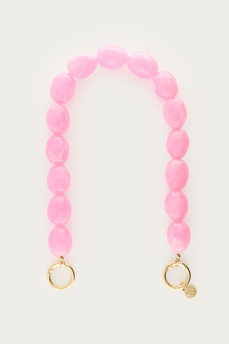 Pink phone cord with resin beads | My Jewellery