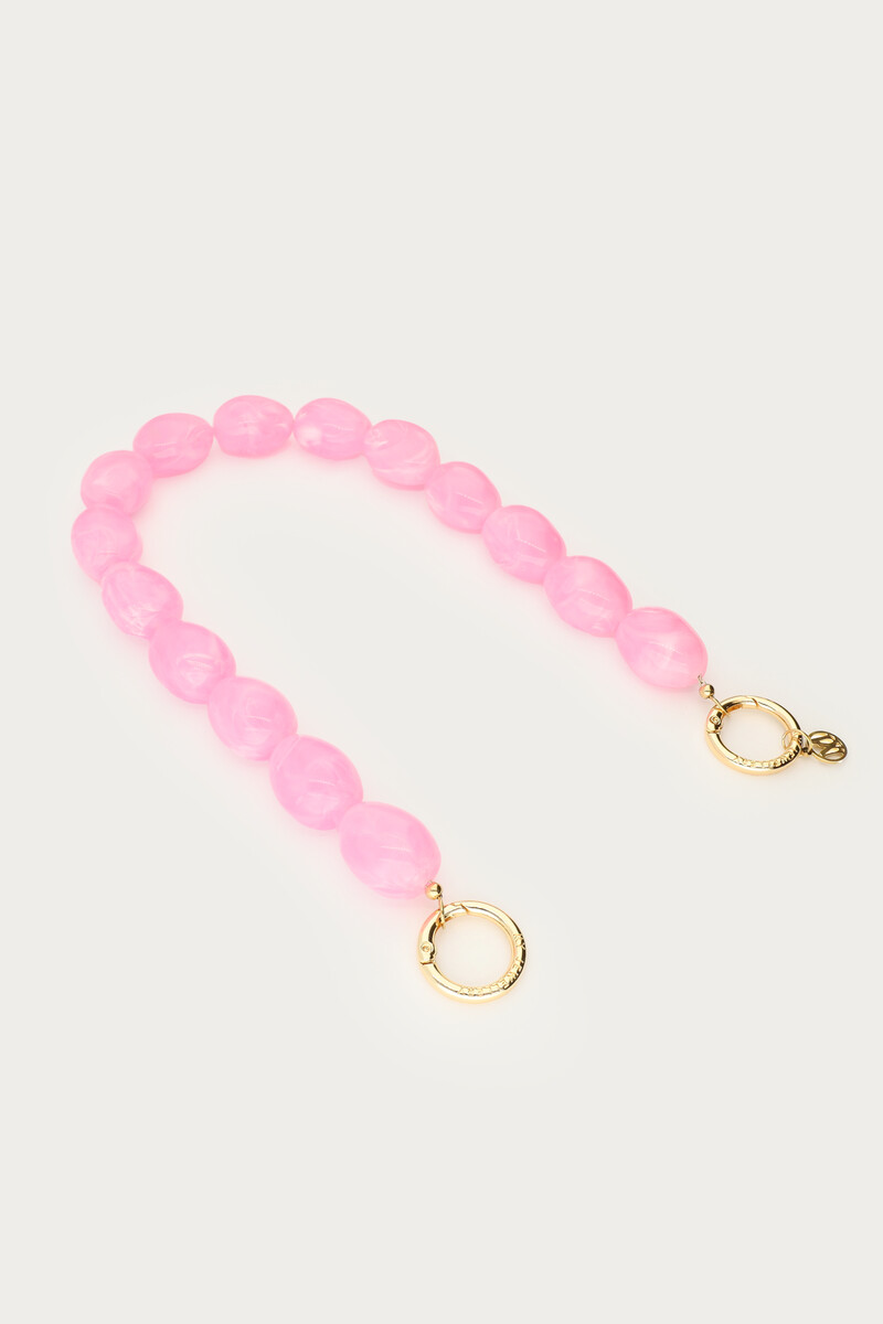 Pink phone cord with resin beads | My Jewellery
