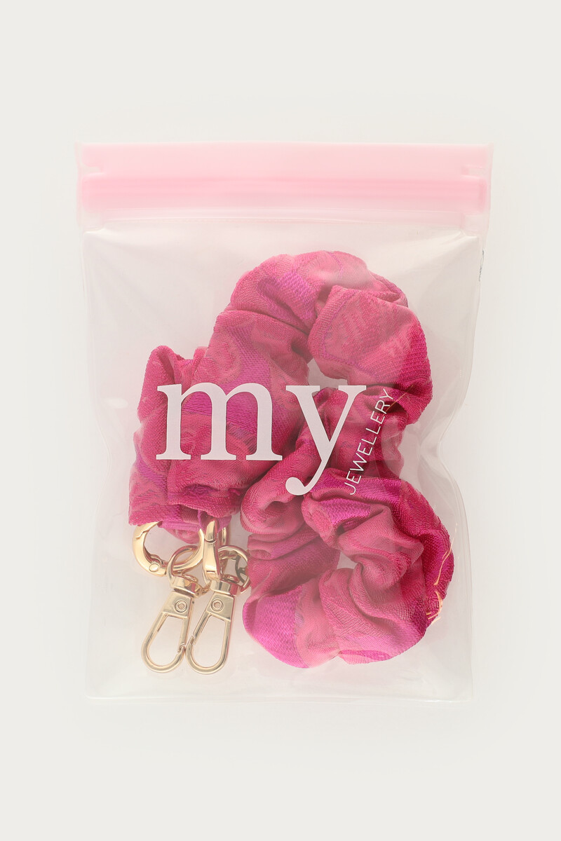 Pink phone cord with ruffle | My Jewellery