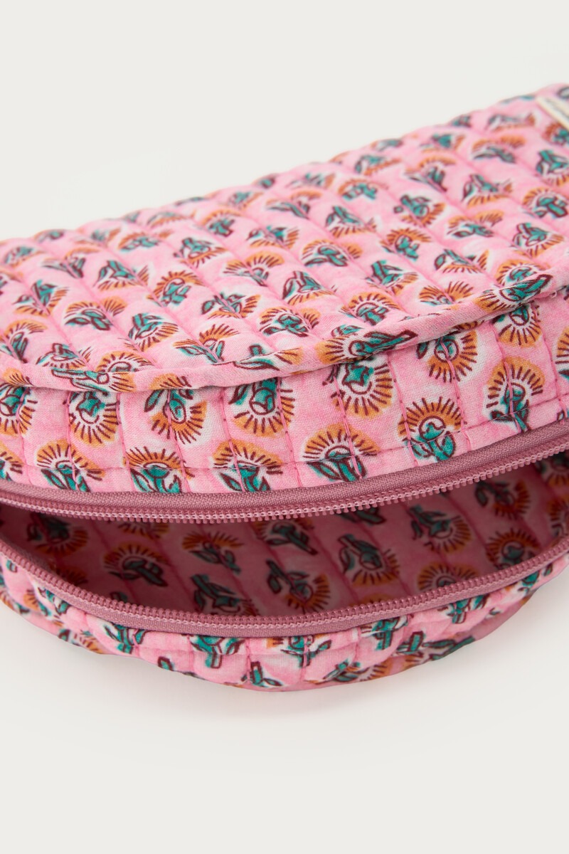 Pink toiletry bag with india print | My Jewellery