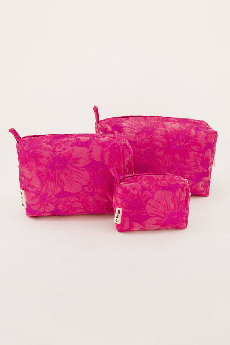 Pink toiletry set with jacquard | My Jewellery