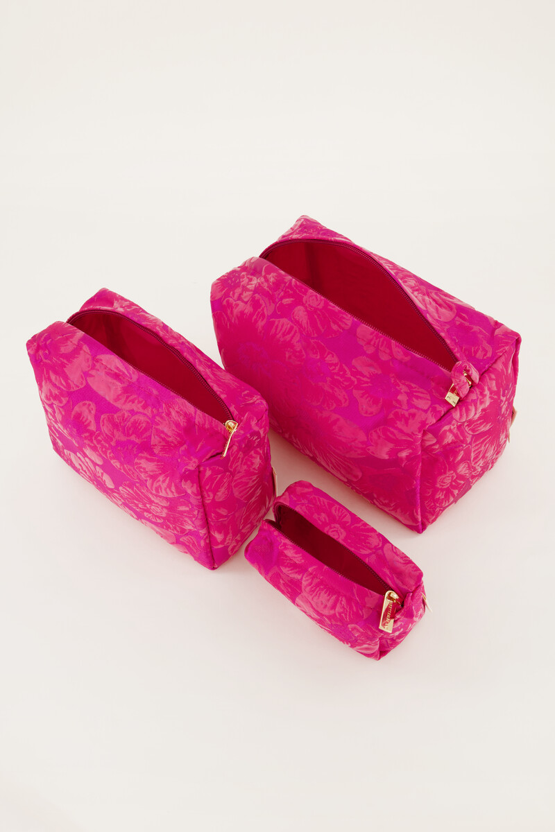 Pink toiletry set with jacquard | My Jewellery