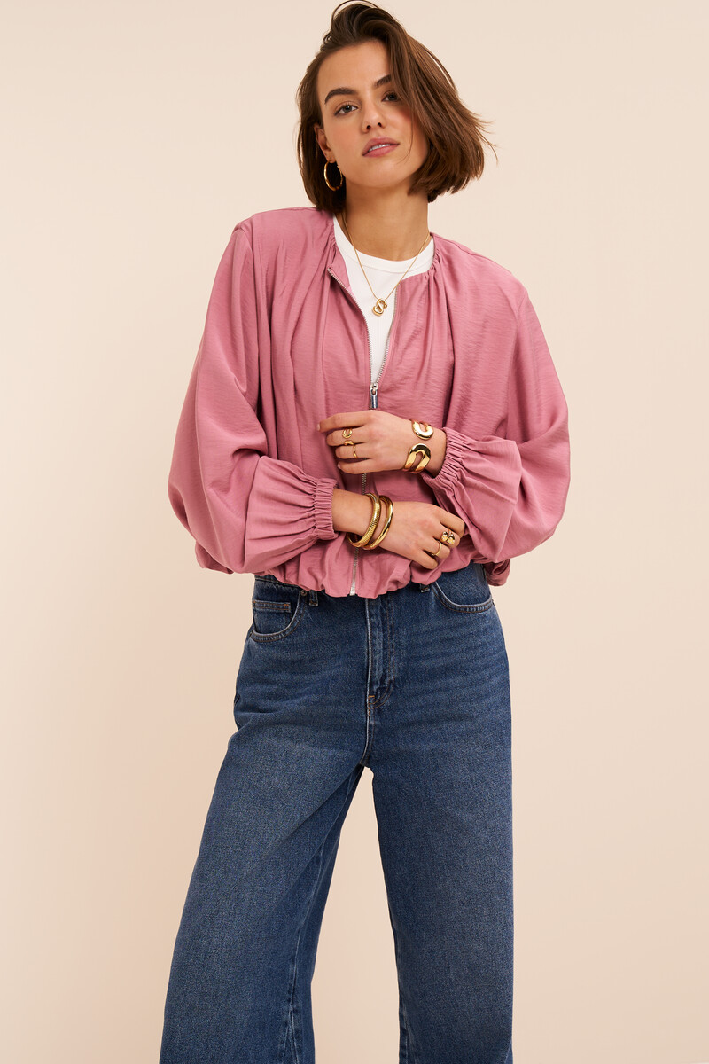Pink top in balloon look with zip | My Jewellery