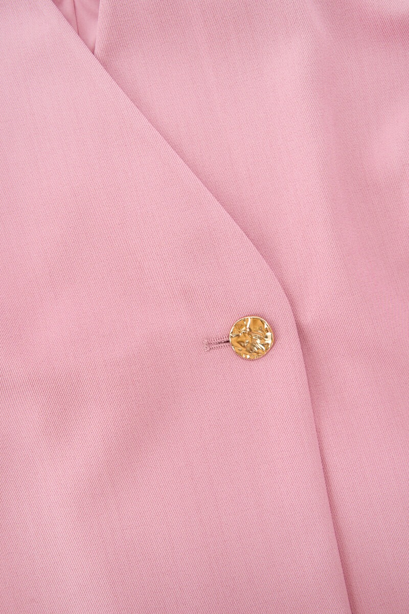 Pink top with barrel sleeves and overlap | My Jewellery