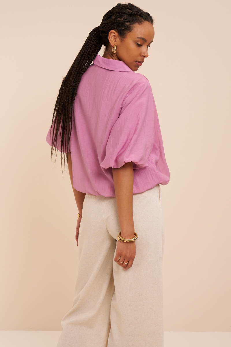 Pink top with short balloon sleeves | My Jewellery