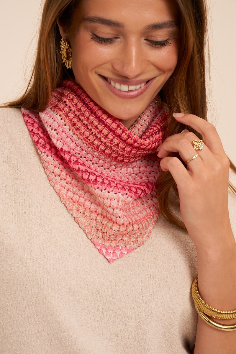 Pink triangle scarf with print | My Jewellery