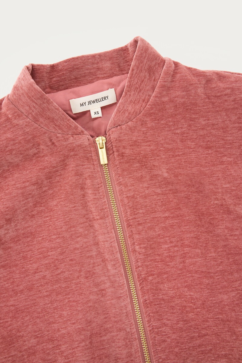 Pink Velvet Padded Jacket | My Jewellery