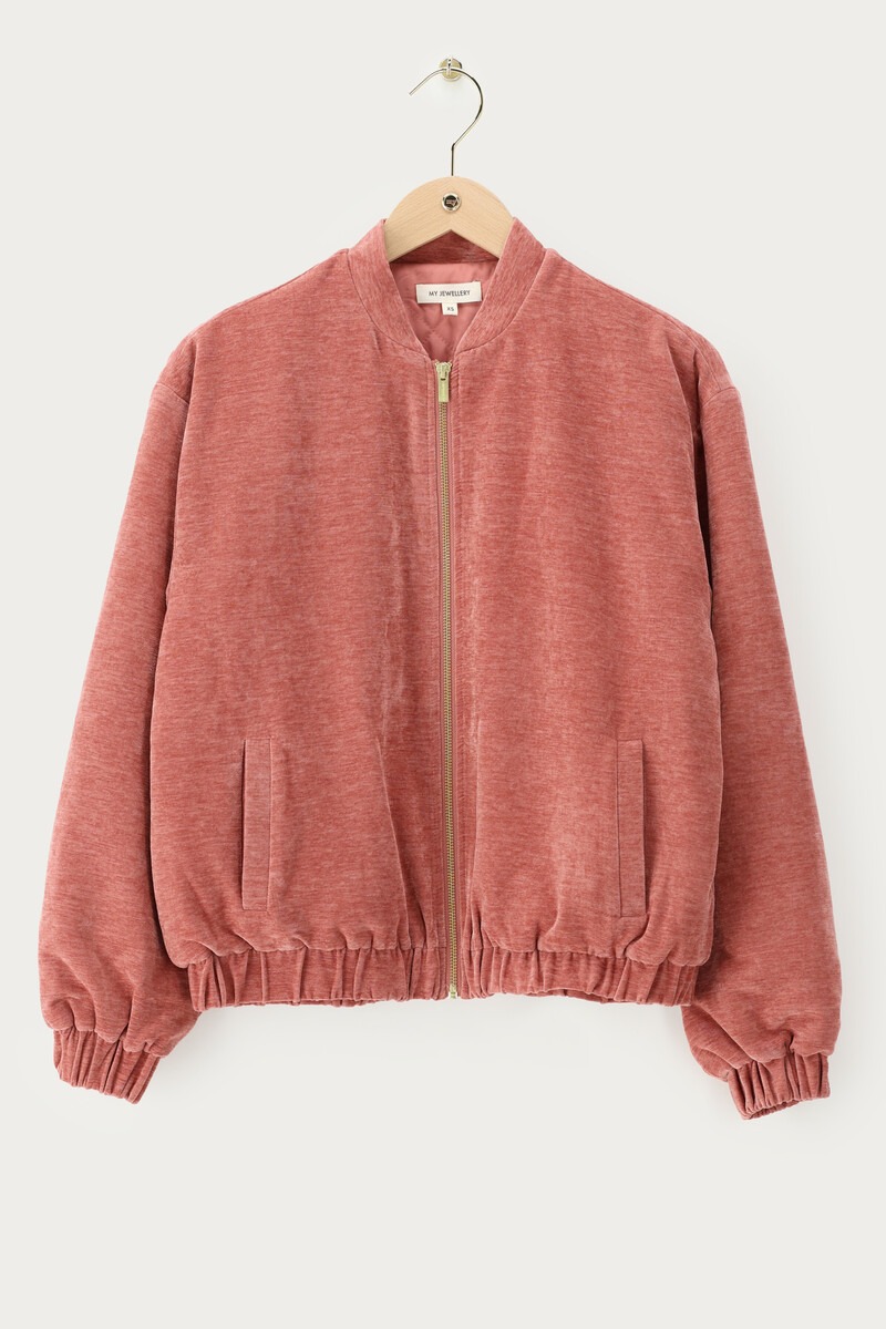 Pink Velvet Padded Jacket | My Jewellery