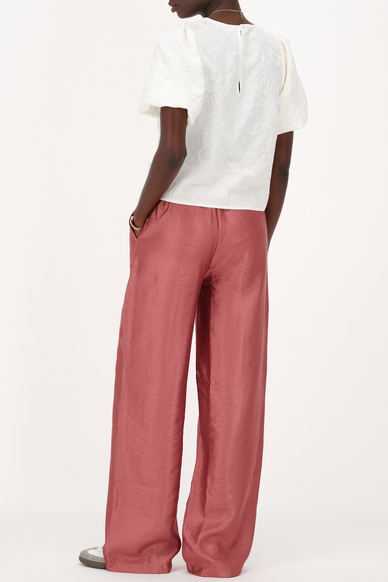Pink wide leg trousers with pintucks | My Jewellery
