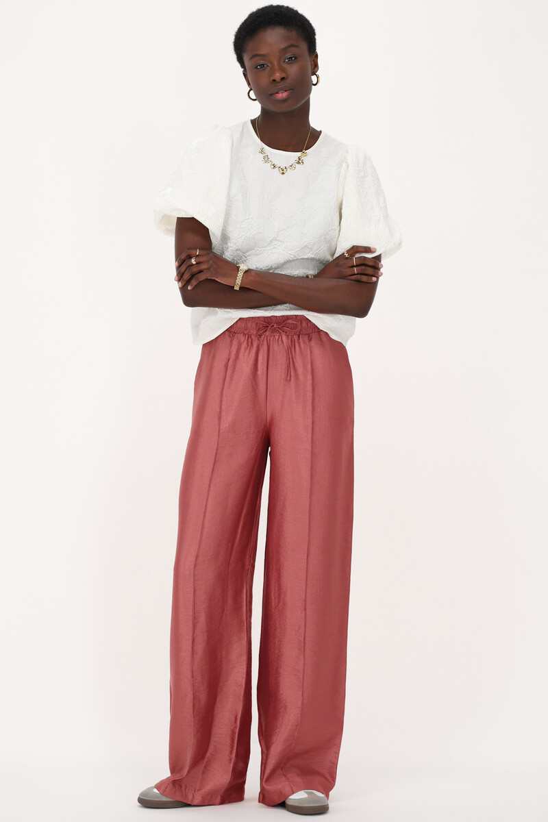 Pink wide leg trousers with pintucks | My Jewellery