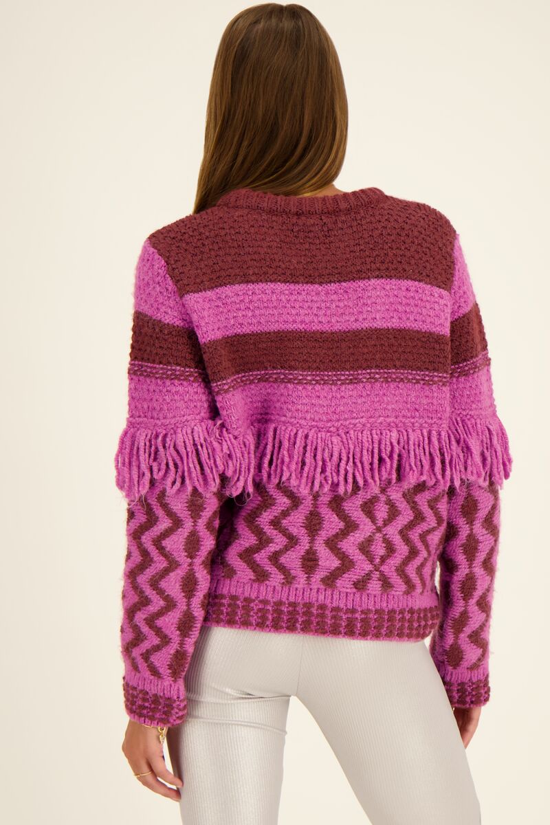 Purple-bordeaux jumper with fringes | My Jewellery
