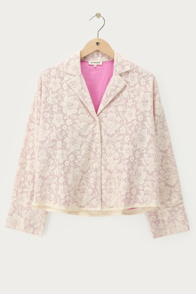 Pink floral lace jacket | My Jewellery