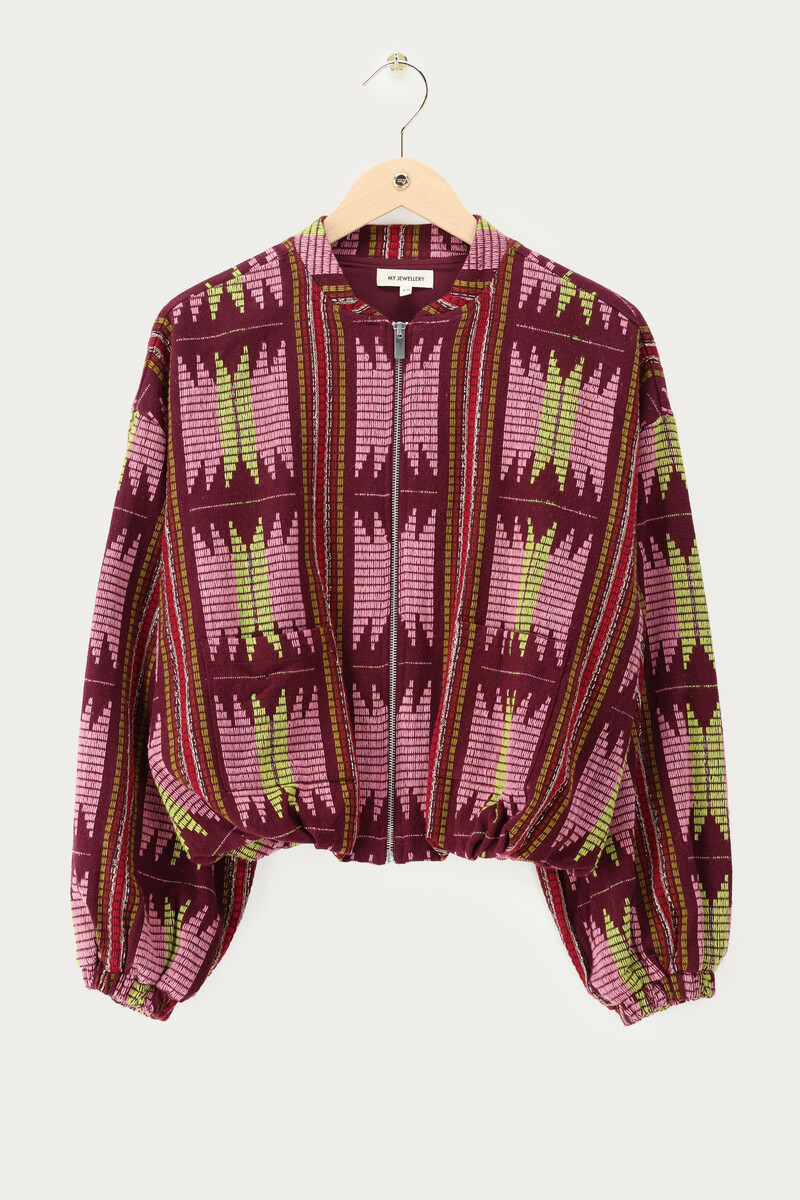 Purple bomber jacket with embroidery | My Jewellery