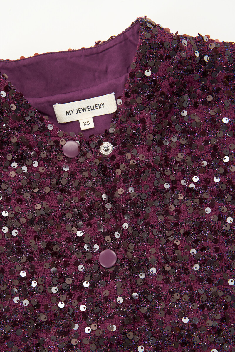 Purple bomber jacket with sequins | My Jewellery