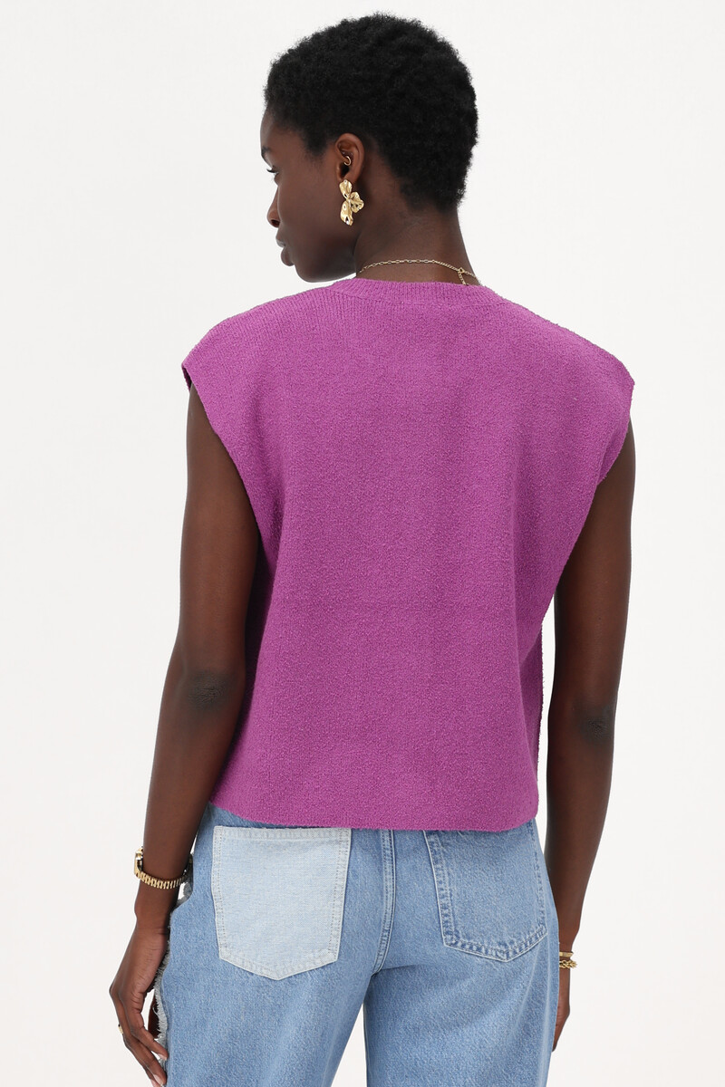 Purple bouclé gilet | My Jewellery