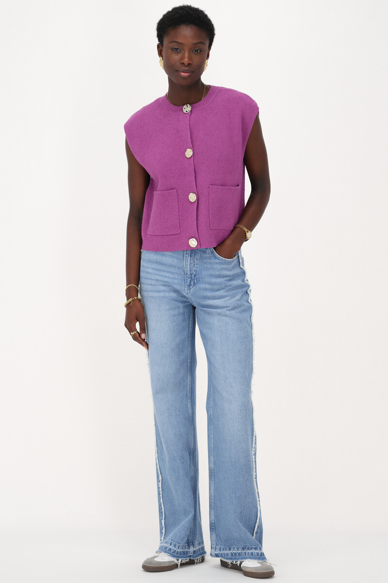 Purple bouclé gilet | My Jewellery