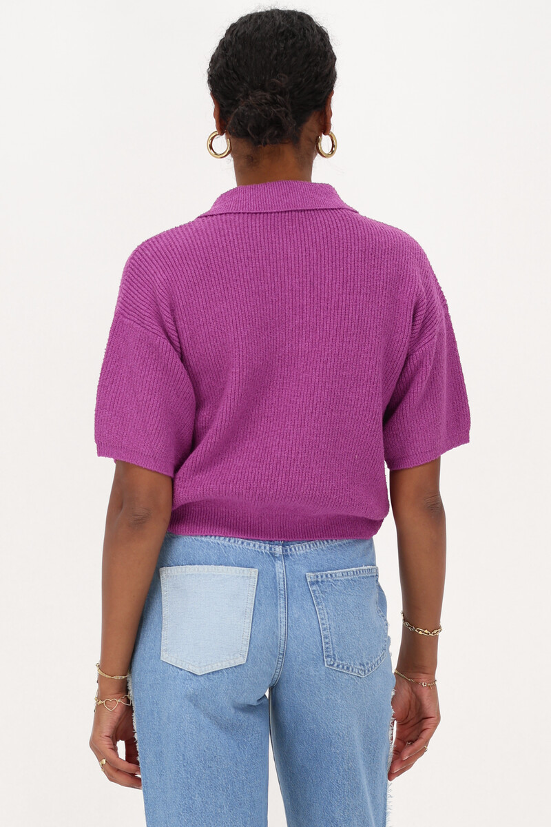 Purple bouclé polo shirt | My Jewellery