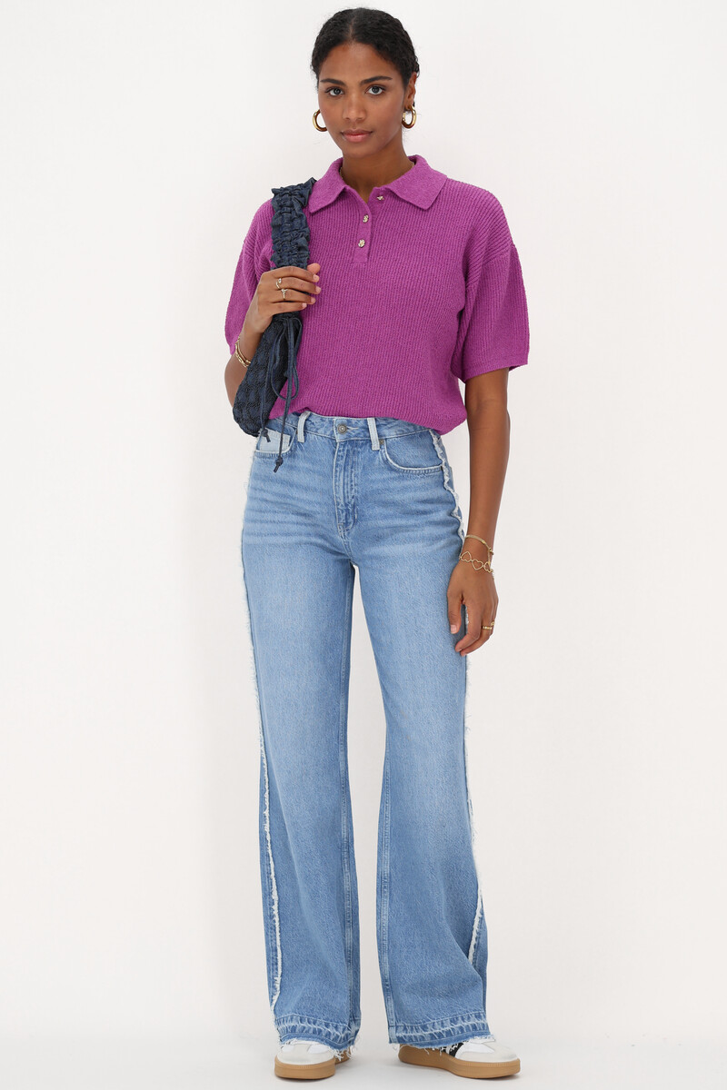 Purple bouclé polo shirt | My Jewellery