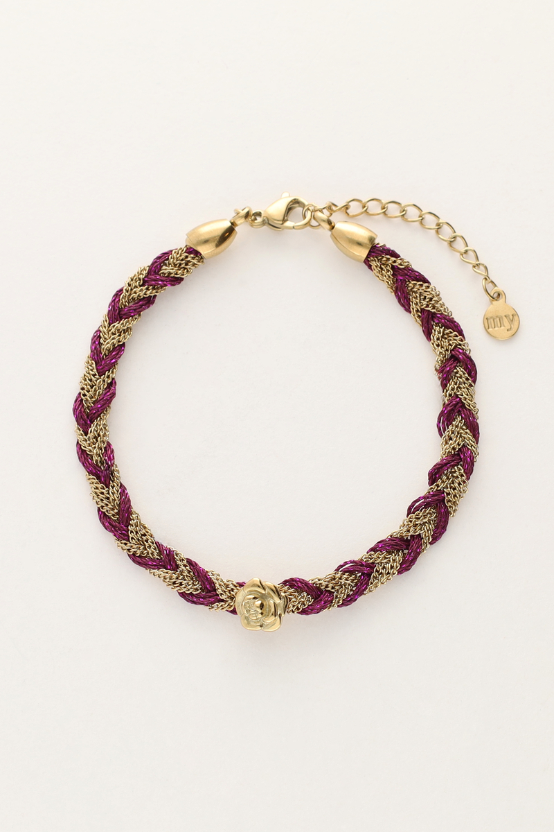 Bracelet tressé violet avec charm