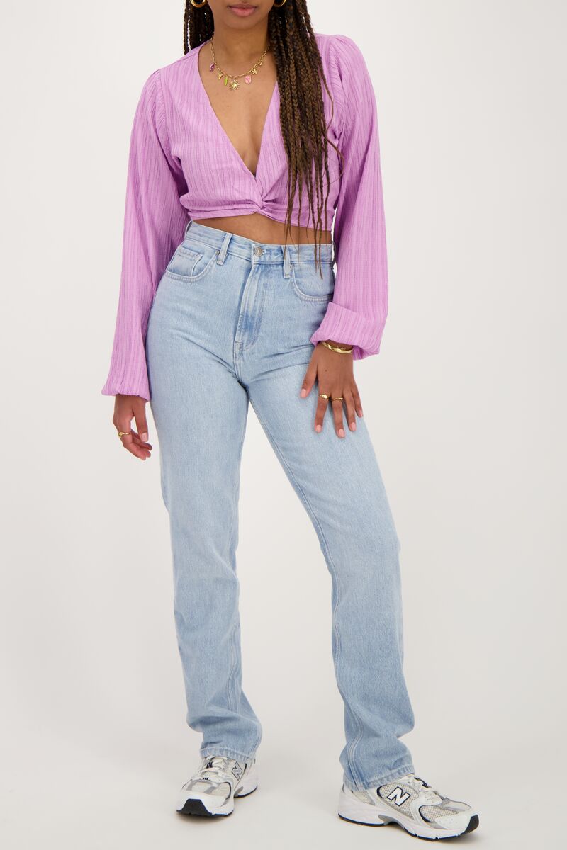 Purple crinkle crop with button detail | My Jewellery