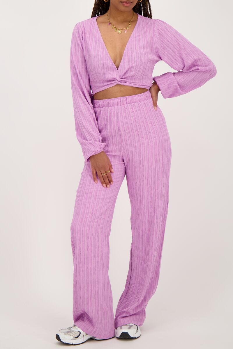 Purple crinkle crop with button detail | My Jewellery