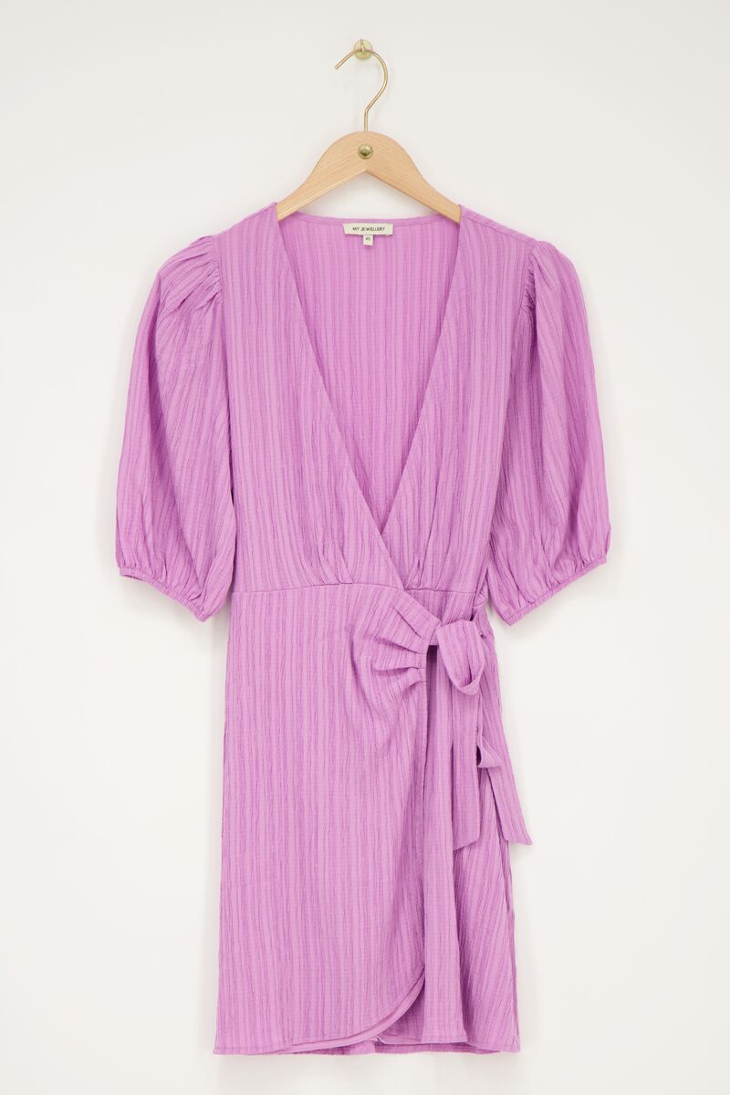 Purple crinkle wrap dress | My Jewellery