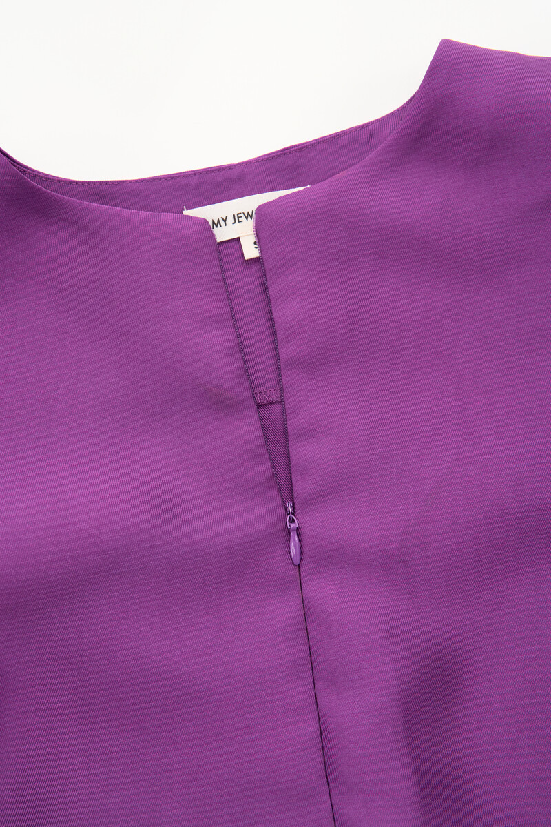 Purple dress with short puff sleeves | My Jewellery