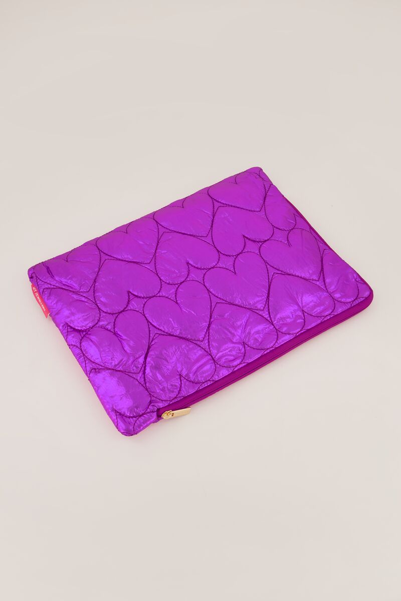 Purple laptop sleeve with hearts pattern | My Jewellery