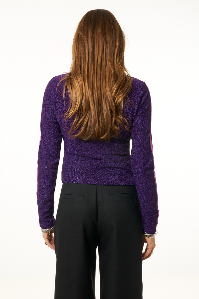 Purple lurex top with stripes | My Jewellery