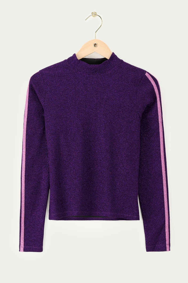 Purple lurex top with stripes | My Jewellery