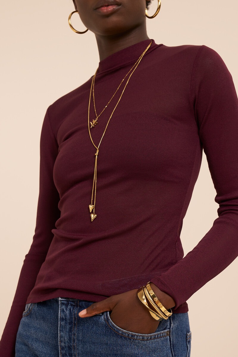Purple mesh top with turtleneck | My Jewellery