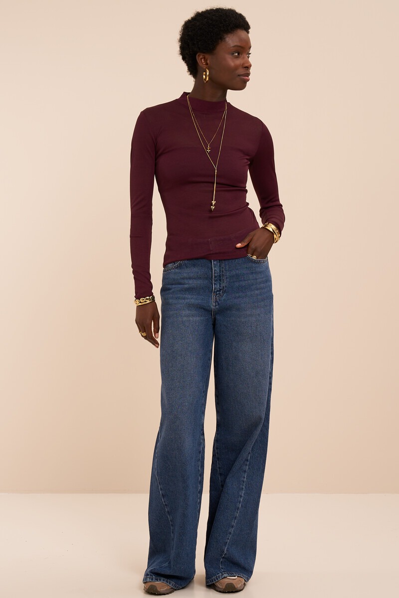 Purple mesh top with turtleneck | My Jewellery