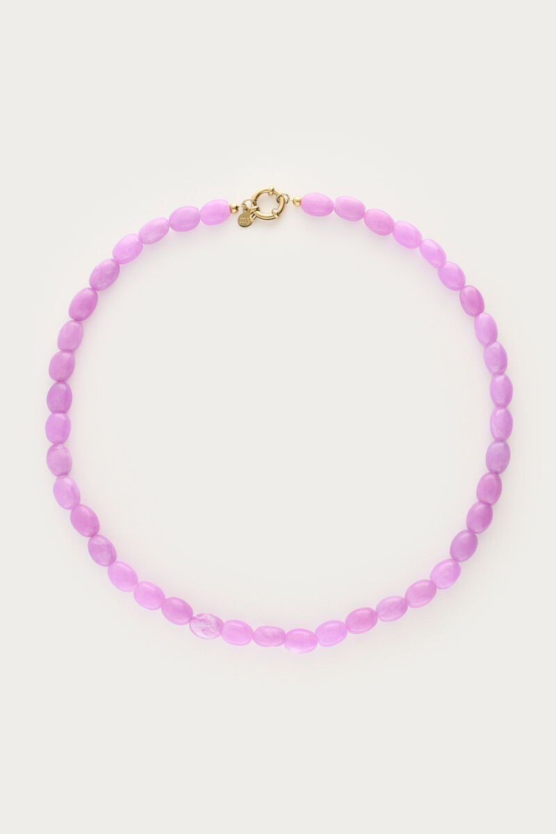 Purple minimalist beaded necklace