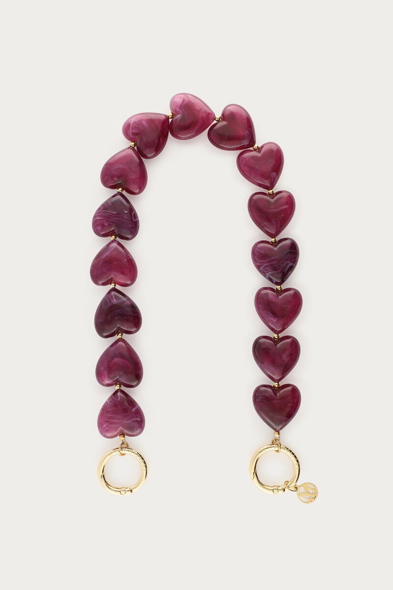 Purple phone cord with hearts | My Jewellery