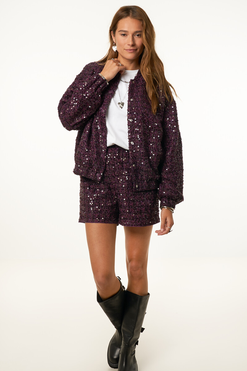 Purple shorts with sequins | My Jewellery