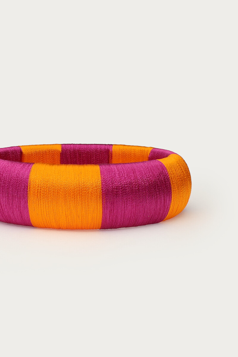 Purple striped yarn bangle | My Jewellery
