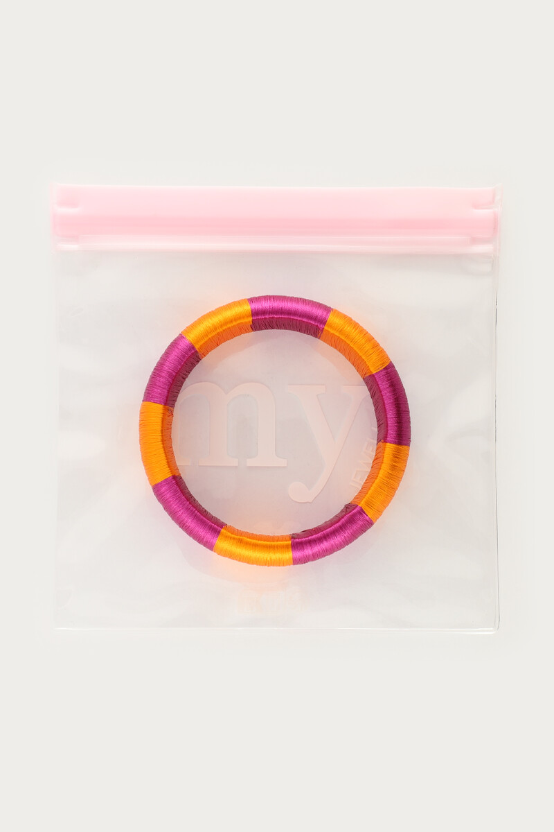 Purple striped yarn bangle | My Jewellery