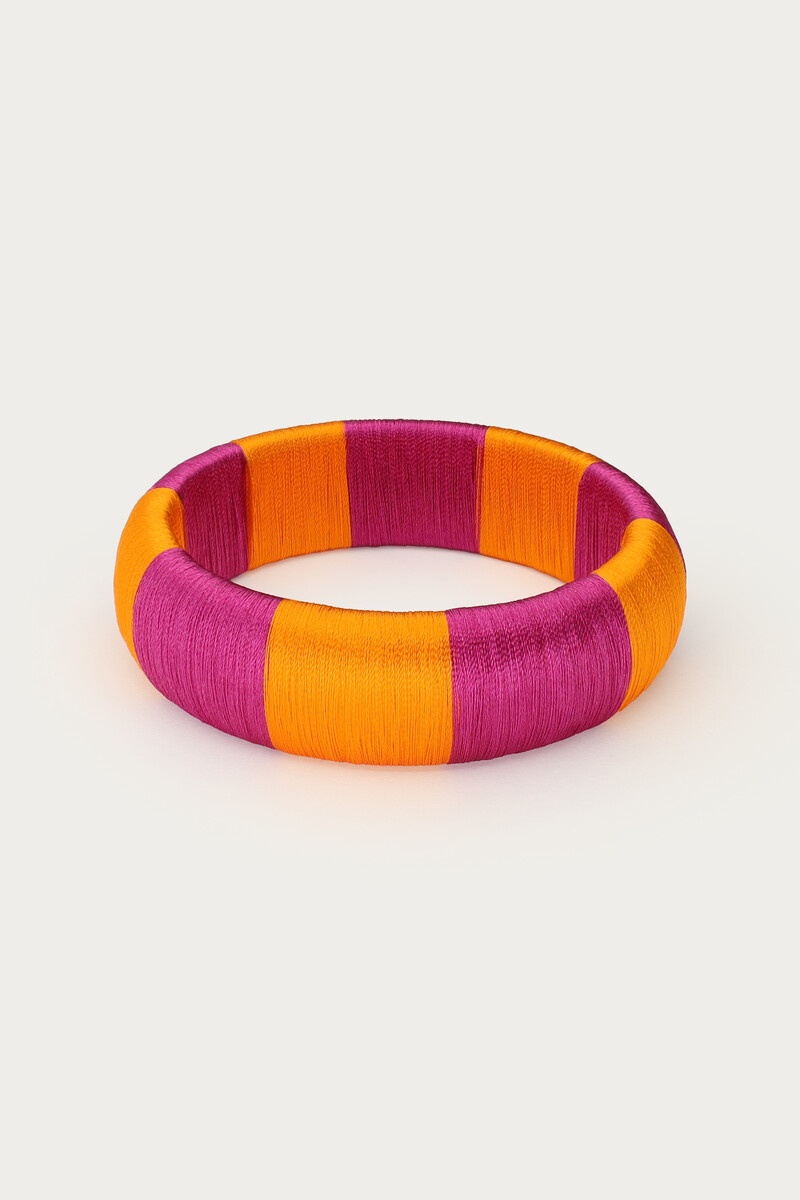 Purple striped yarn bangle | My Jewellery
