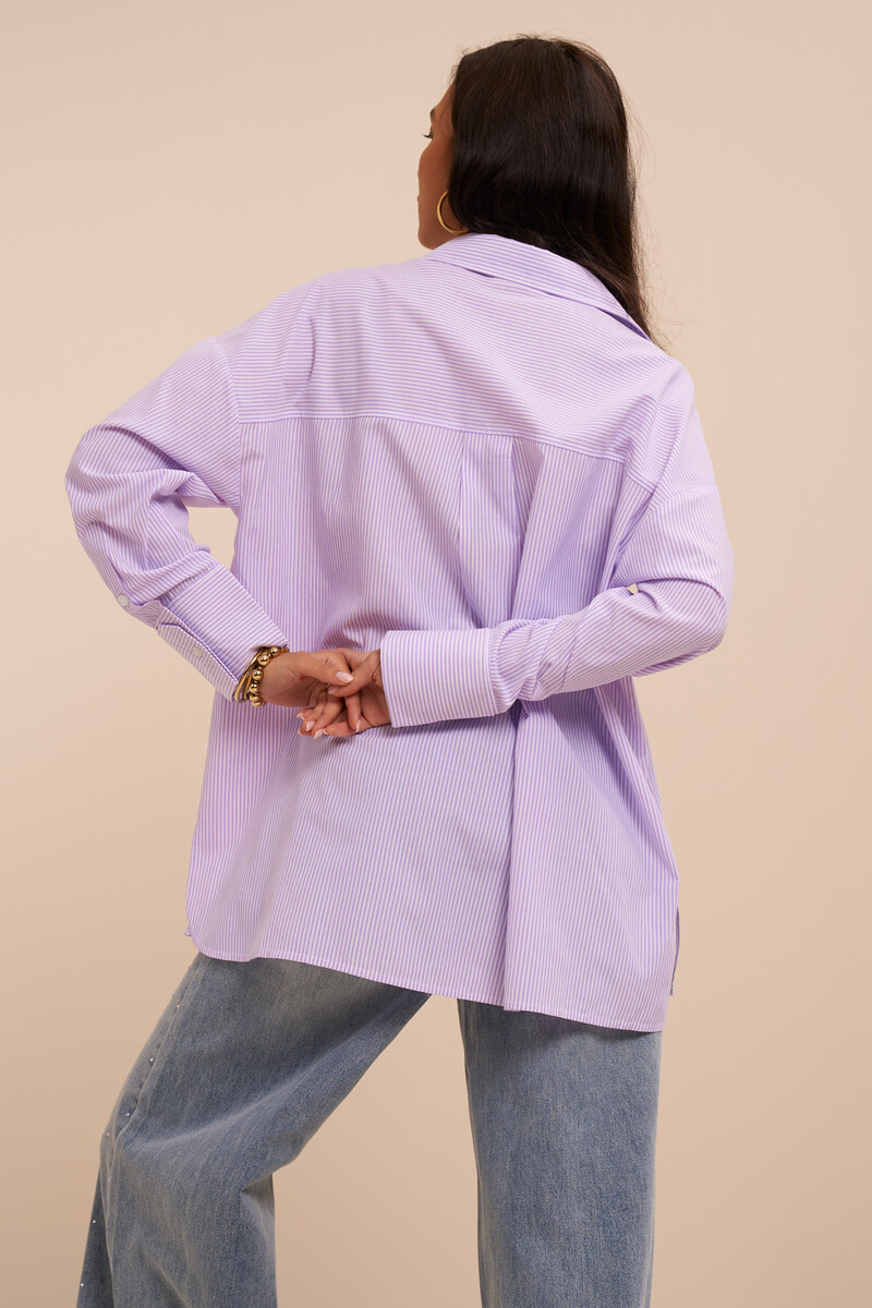 Purple striped oversized blouse | My Jewellery
