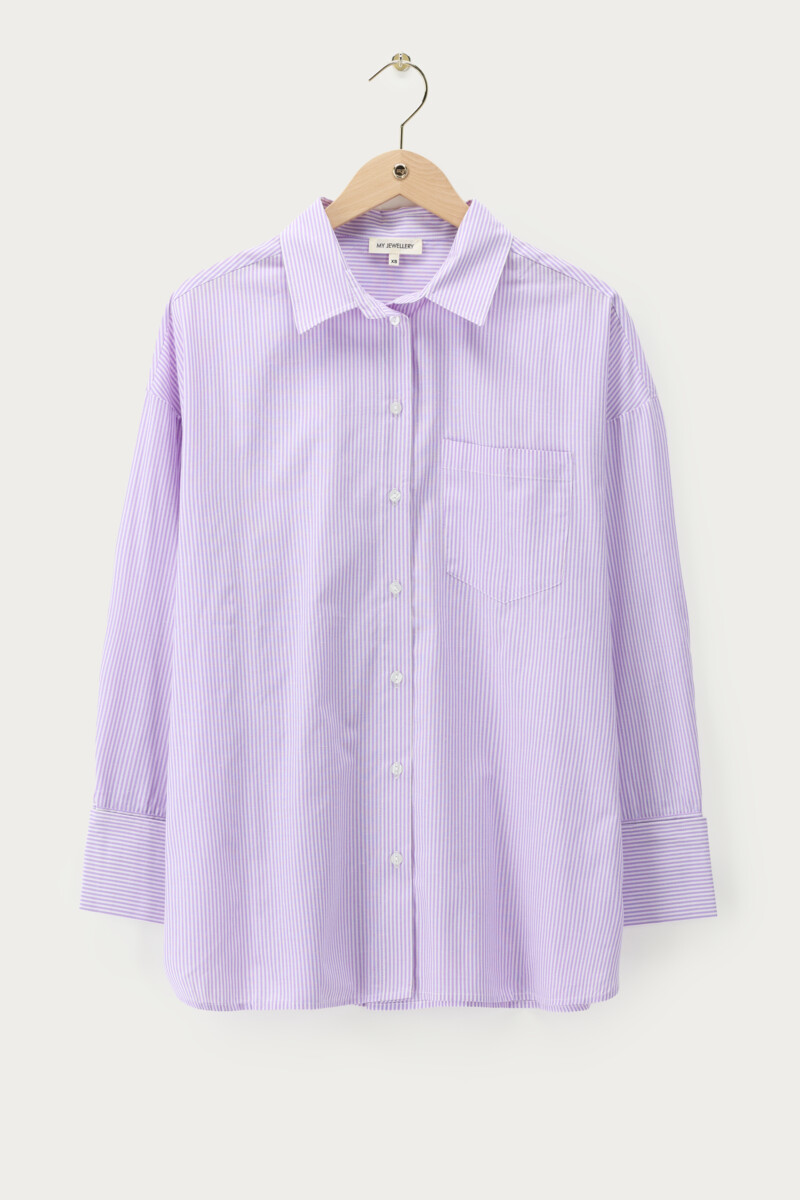 Purple striped oversized blouse | My Jewellery