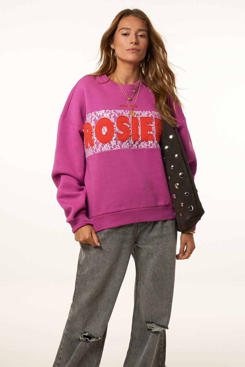 Purple sweater with lace "Rue des rosiers" | My Jewellery