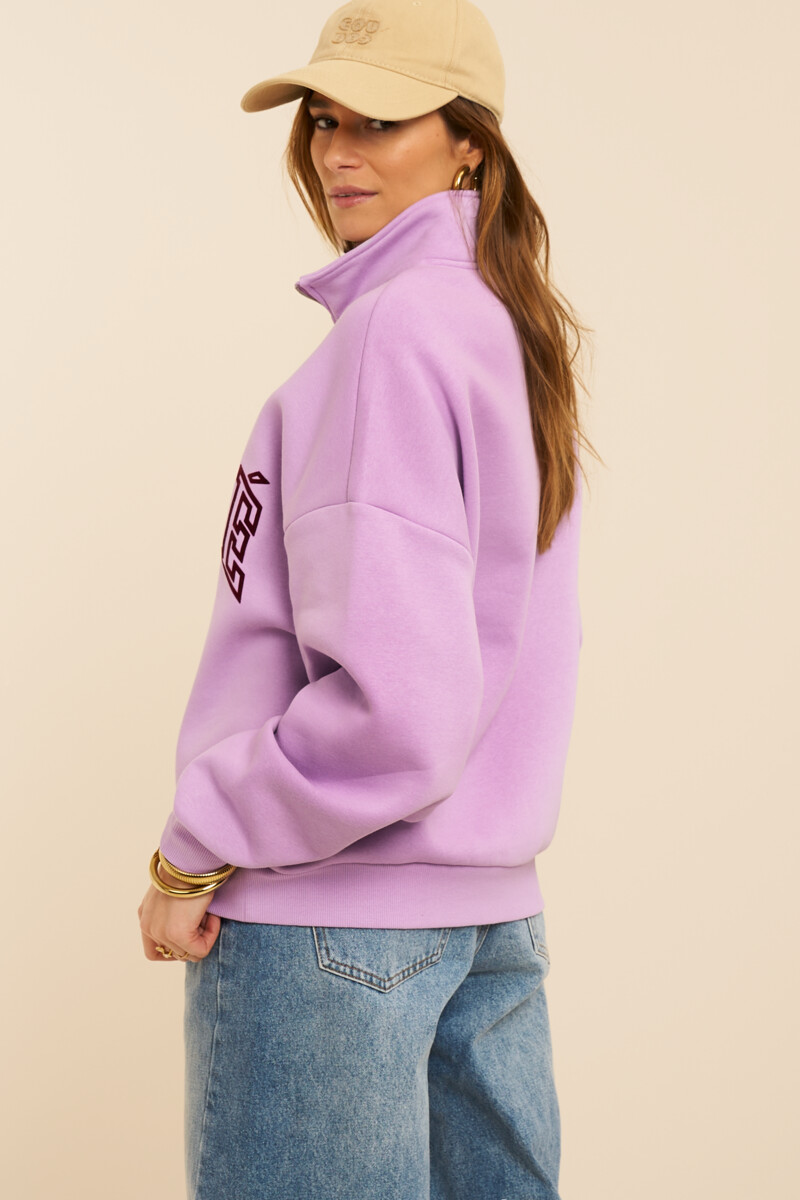 Purple zippered sweatshirt "Le cafe Paris" | My Jewellery
