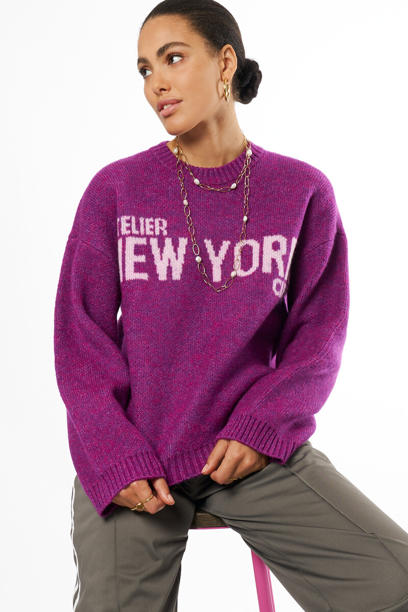 Purple sweater "Atelier NYC" | My Jewellery