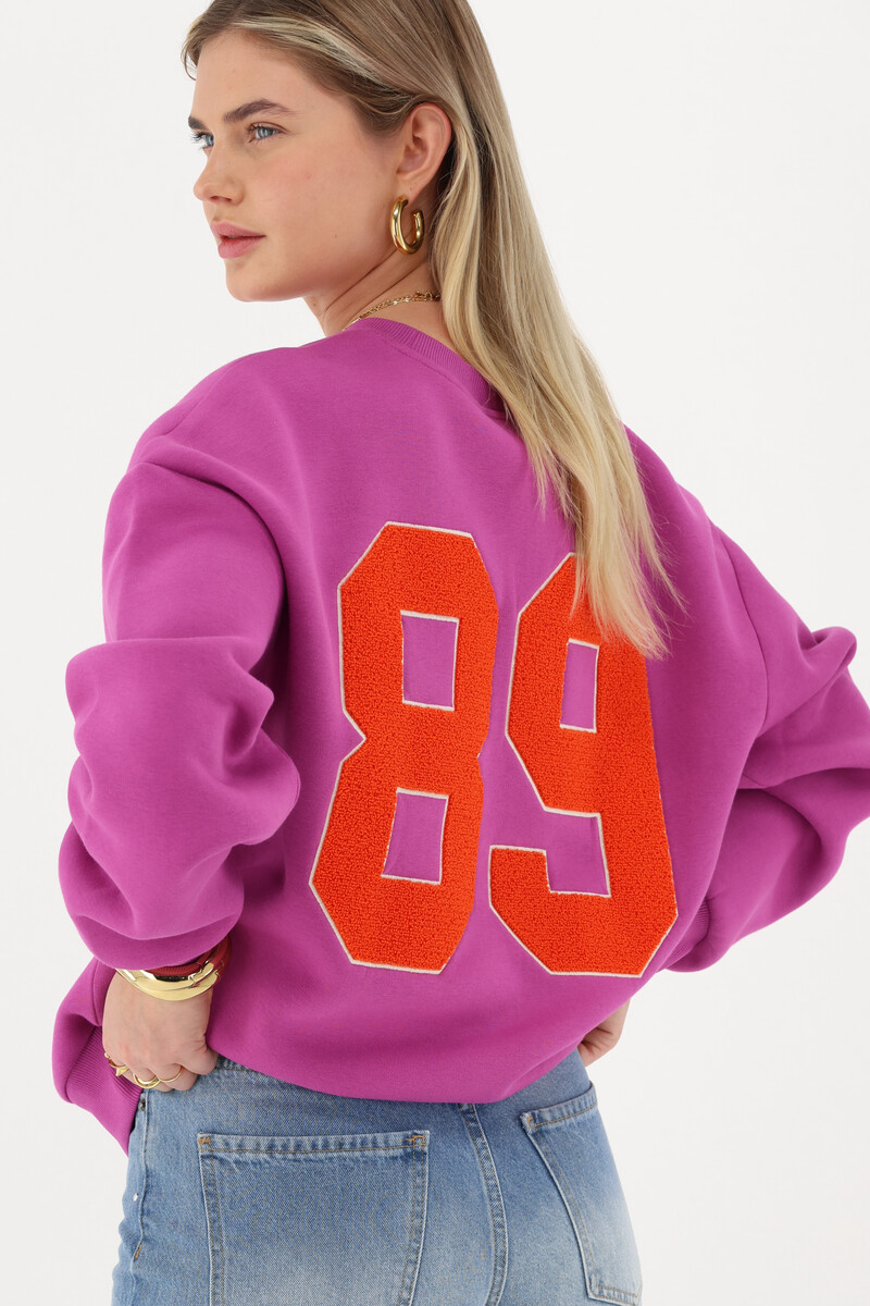 Purple sweatshirt with teddy patch | My Jewellery