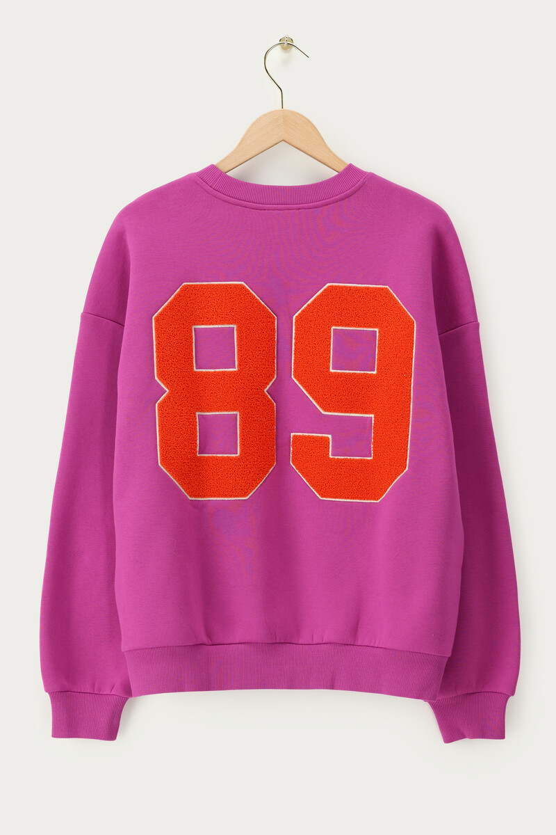 Purple sweatshirt with teddy patch | My Jewellery