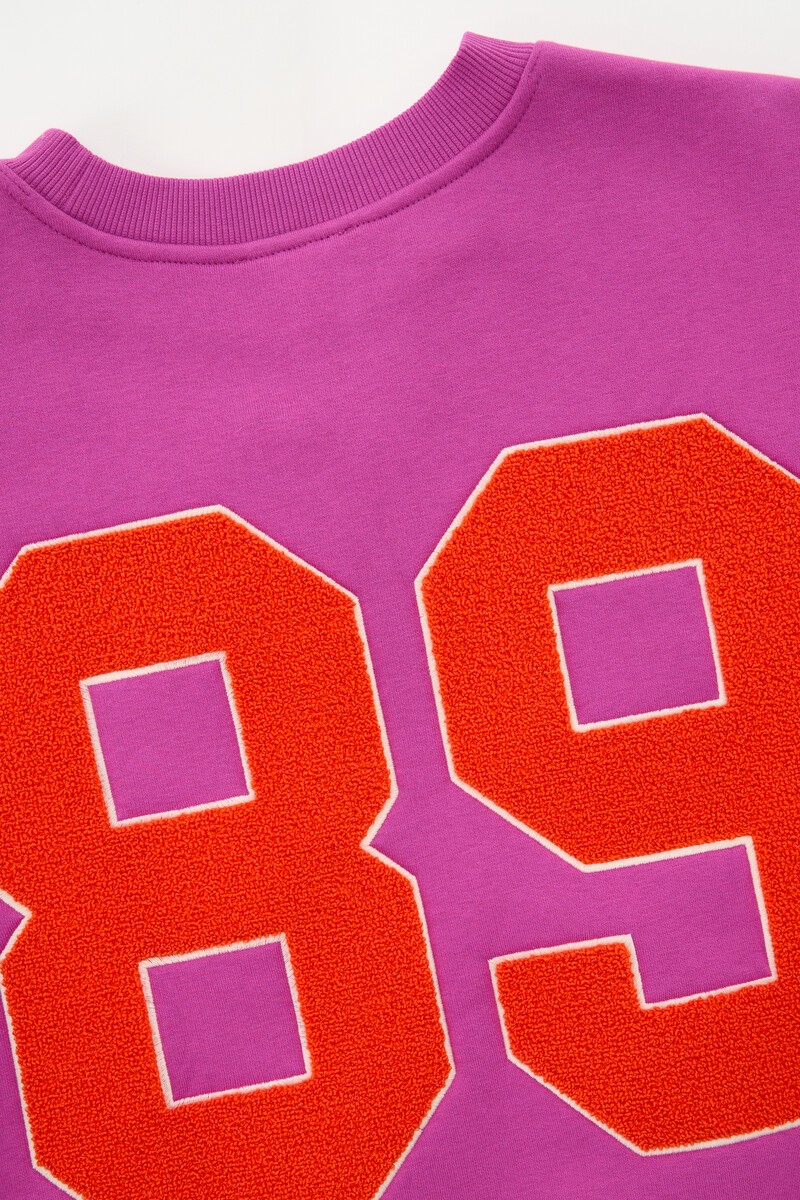 Purple sweatshirt with teddy patch | My Jewellery