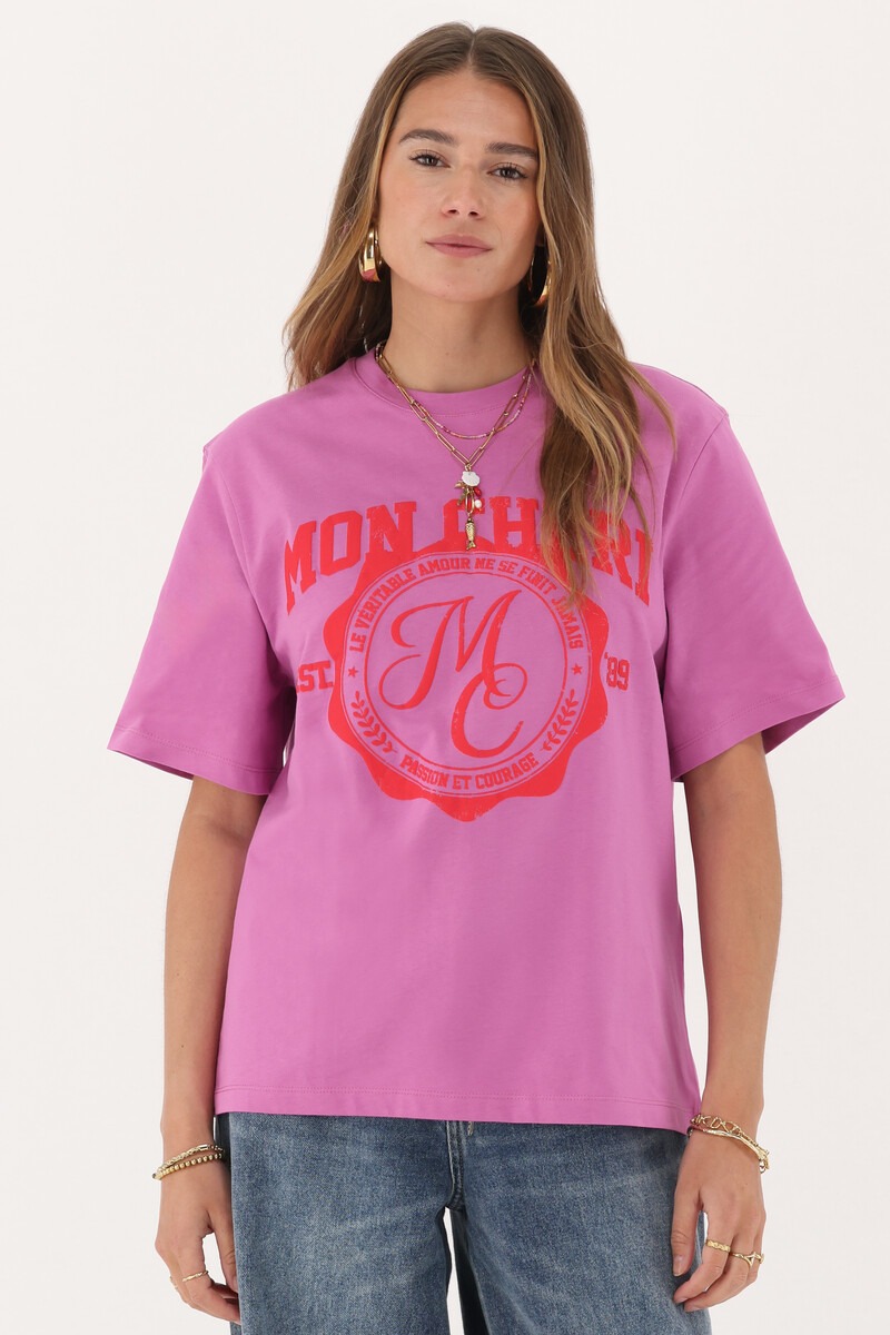 Purple T-shirt 'Mon chéri' | My Jewellery
