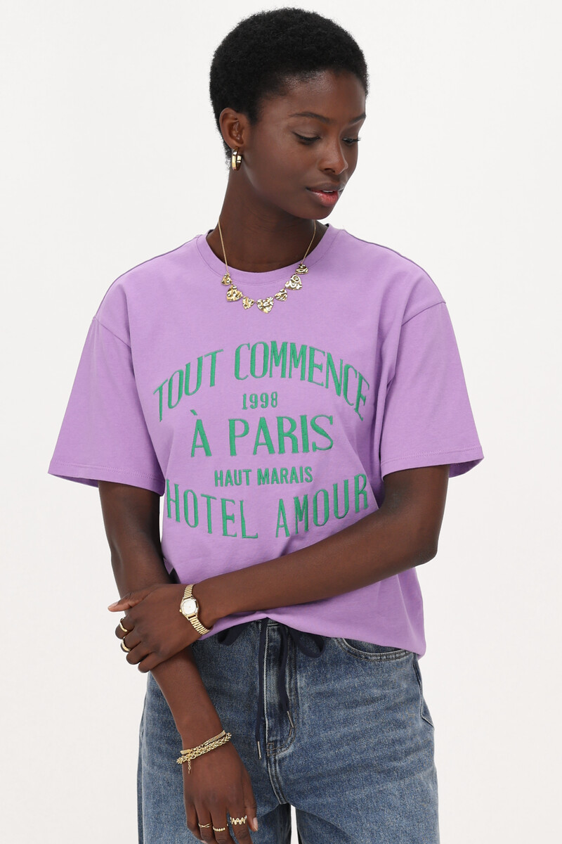 Lilac T-shirt "Hotel Amour" | My Jewellery