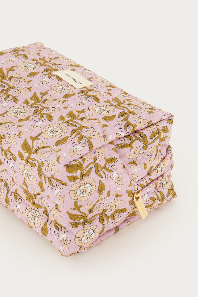 Purple toiletry bag set with floral print | My Jewellery