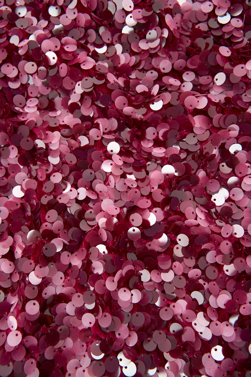 Purple top with puff sleeves and sequins | My Jewellery